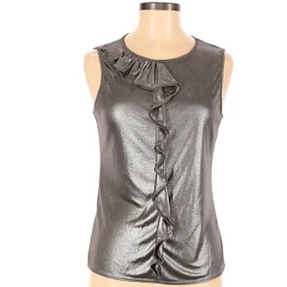 Ann Taylor Metallic Ruffle Top